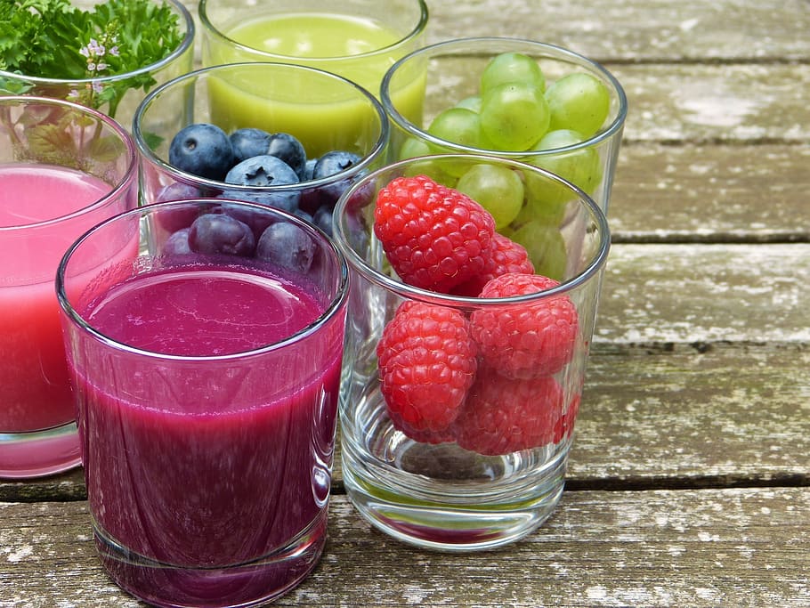 fruit, fruits, juice, smoothie, vitamins, berries, food, healthy, HD wallpaper
