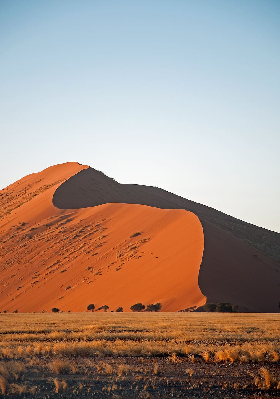 desert, sand, red, namibia, red sand, landscape, dry, nature HD wallpaper