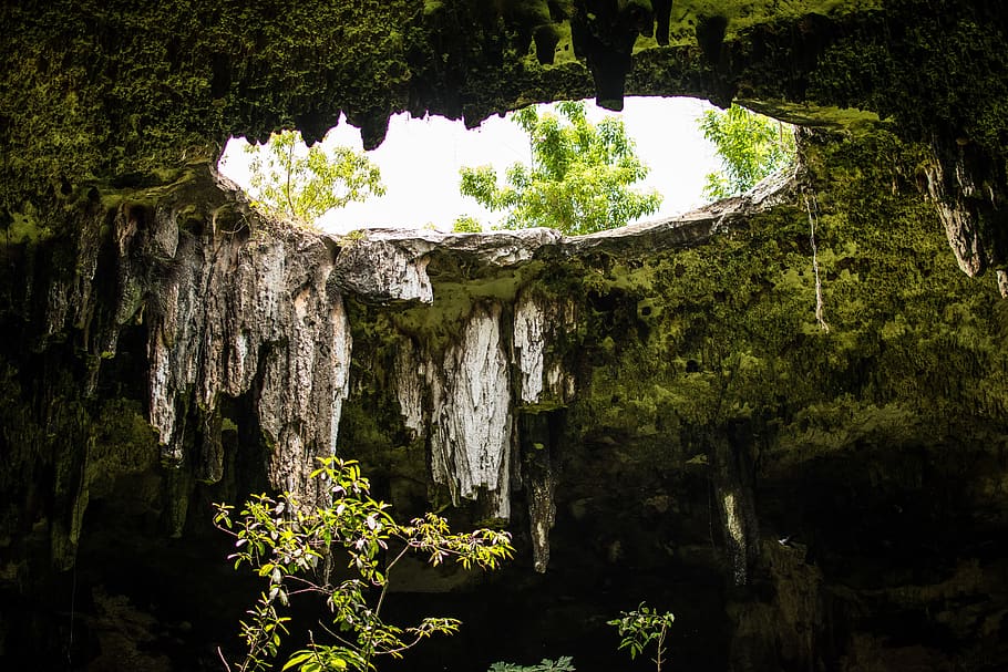 hole, cenote, cave, so, underground, yucatan, pierre, nature, HD wallpaper