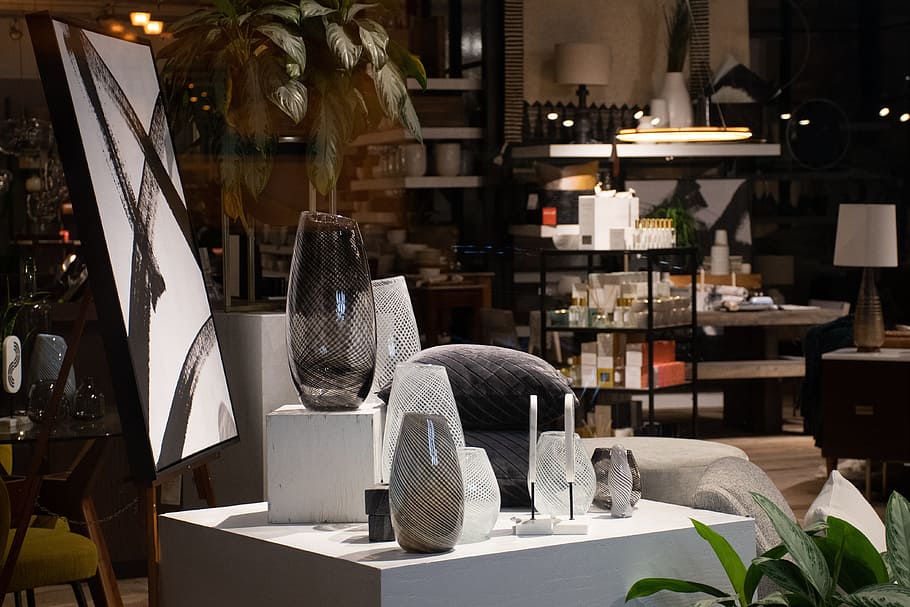 Clear Glass Vases, container, decor, decoration, design, indoors HD wallpaper