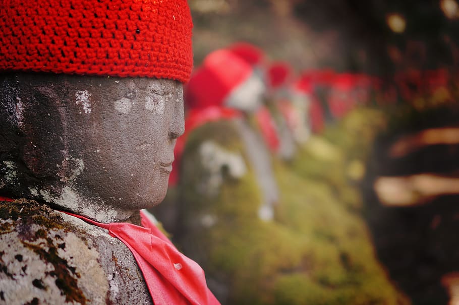 japan, buddha, statue, buddhism, idols, focus on foreground HD wallpaper
