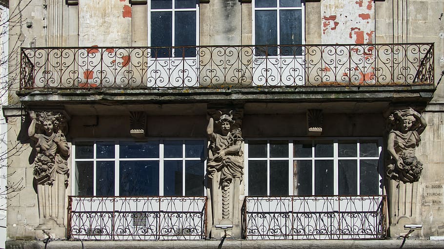 railing, banister, handrail, window, france, agen, 14 rue denis papin HD wallpaper
