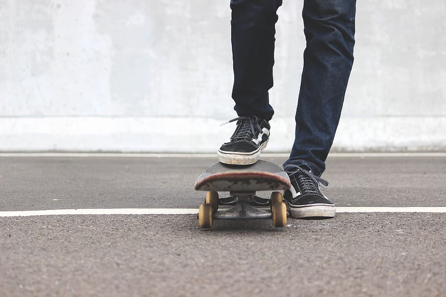 man riding skateboard, apparel, clothing, shoe, footwear, sport HD wallpaper