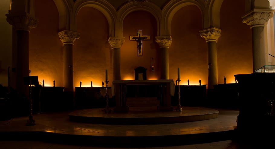france, cannes, christ, altar, ambient, jesus, church, architecture HD wallpaper