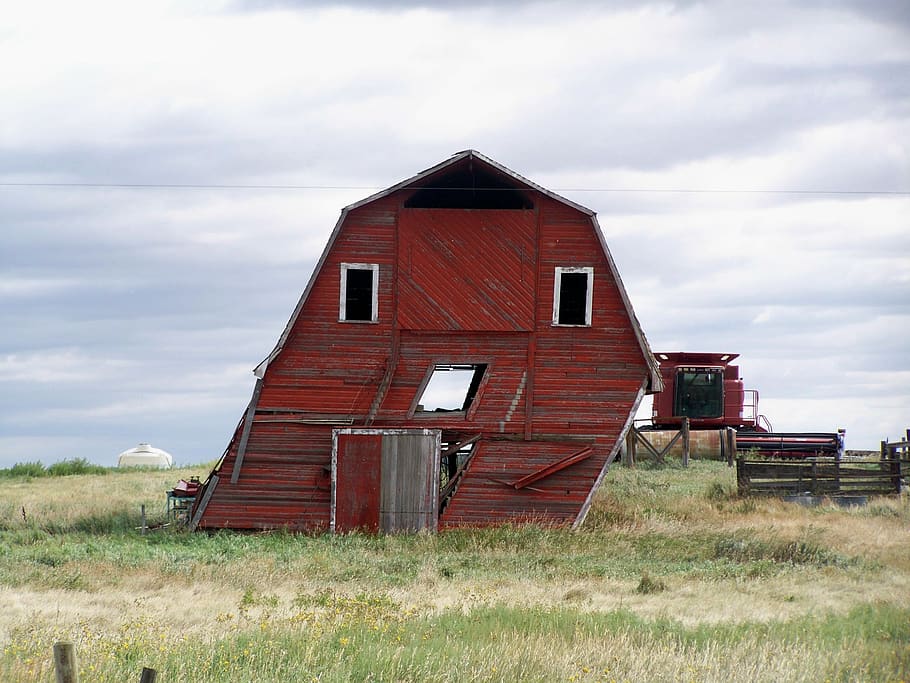 canada, southern alberta, cloud - sky, field, grass, architecture HD wallpaper