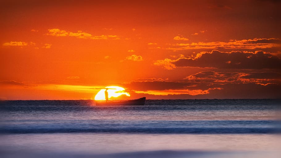 sunset, sea, clouds, red, croatia, adriatic sea, water, sky HD wallpaper