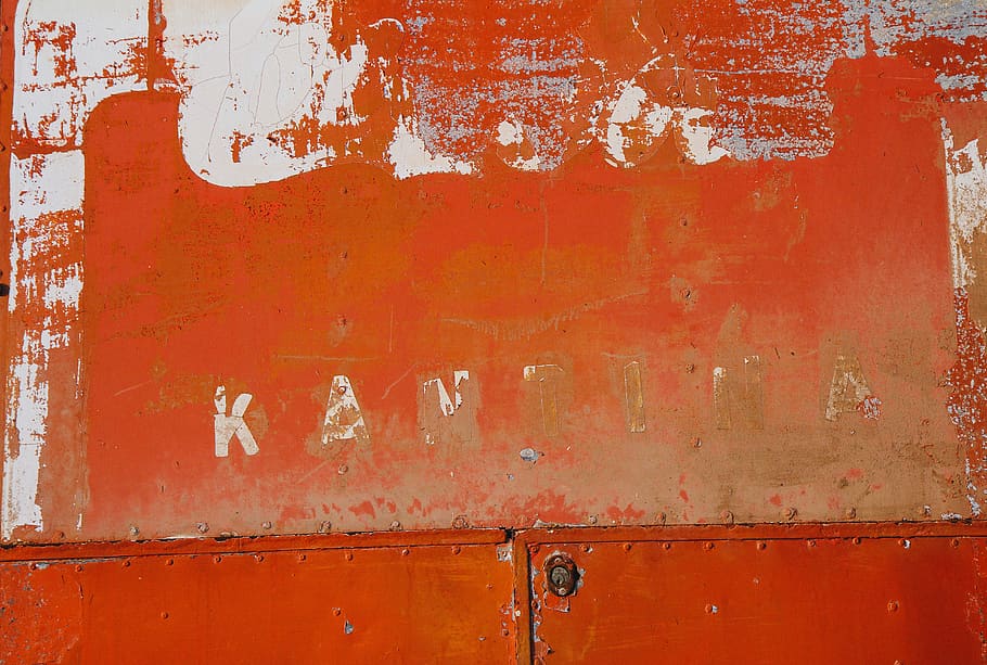 red metal case, weathered, full frame, backgrounds, old, rusty HD wallpaper