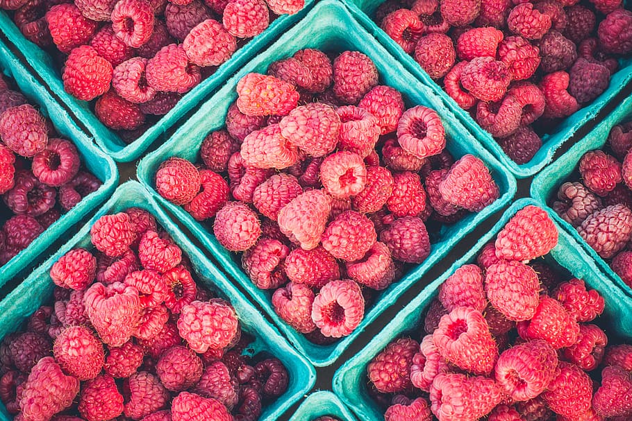 raspberry, red, fruit, food, harvest, farm, basket, market HD wallpaper