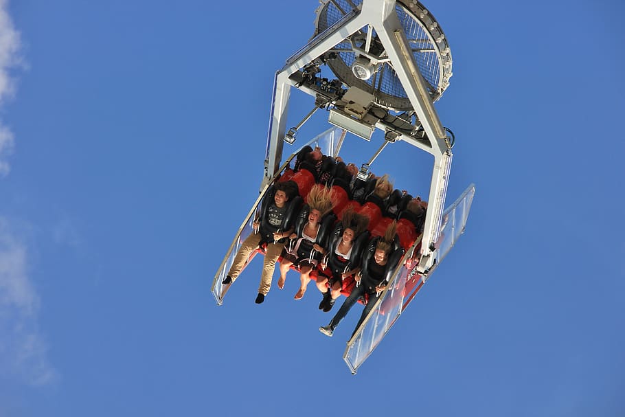 sky, technology, performance, oktoberfest, fun, ride, human HD wallpaper