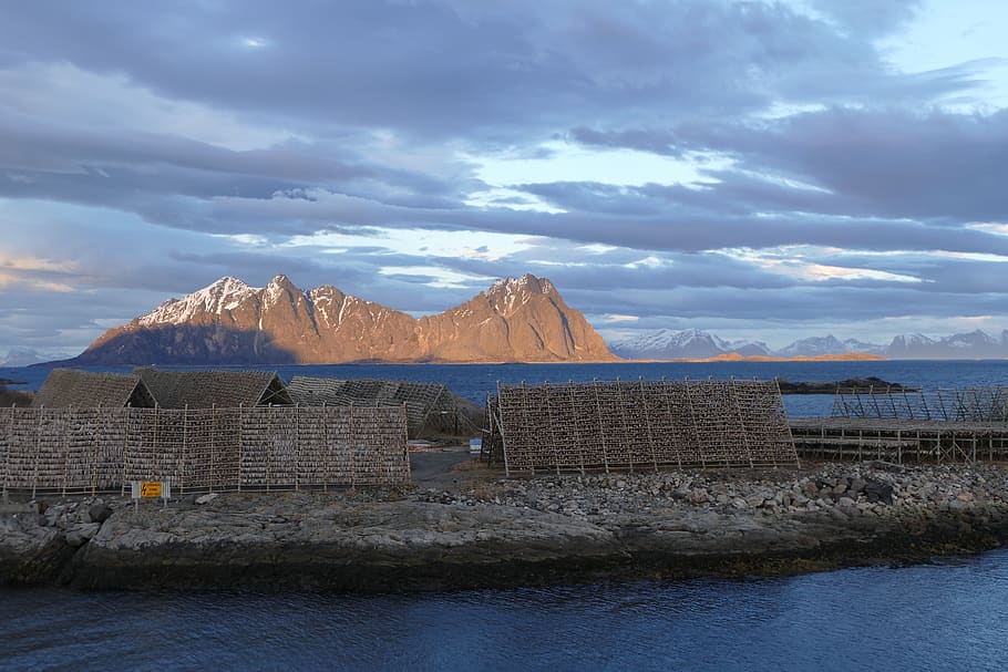 norway, hurtigruten, clouds, structure, island, mountains, cloud - sky HD wallpaper