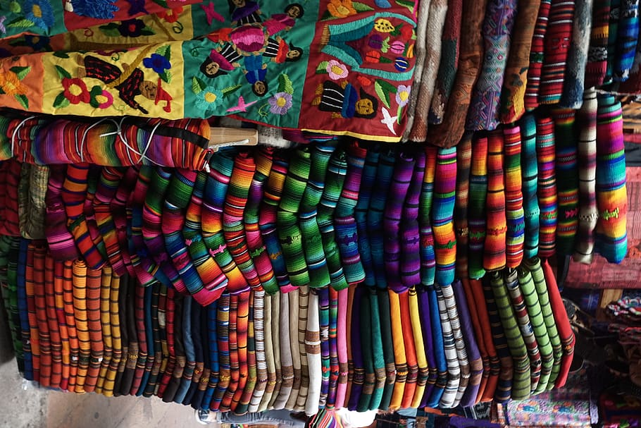 guatemala, antigua, multi colored, market, large group of objects, HD wallpaper