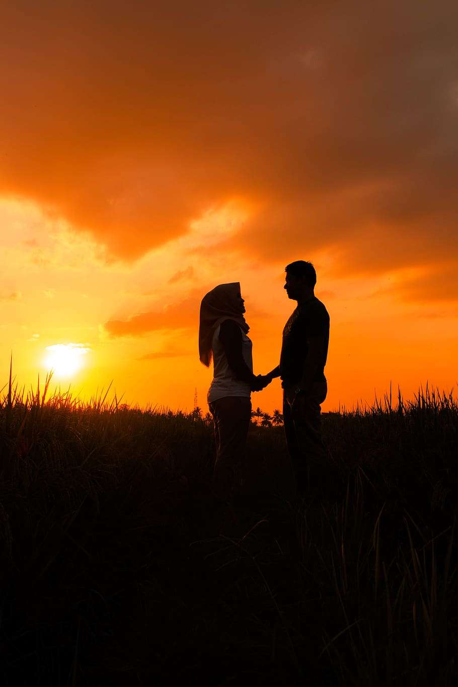 indonesia, pinrang regency, sunset, two people, sky, beauty in nature HD wallpaper