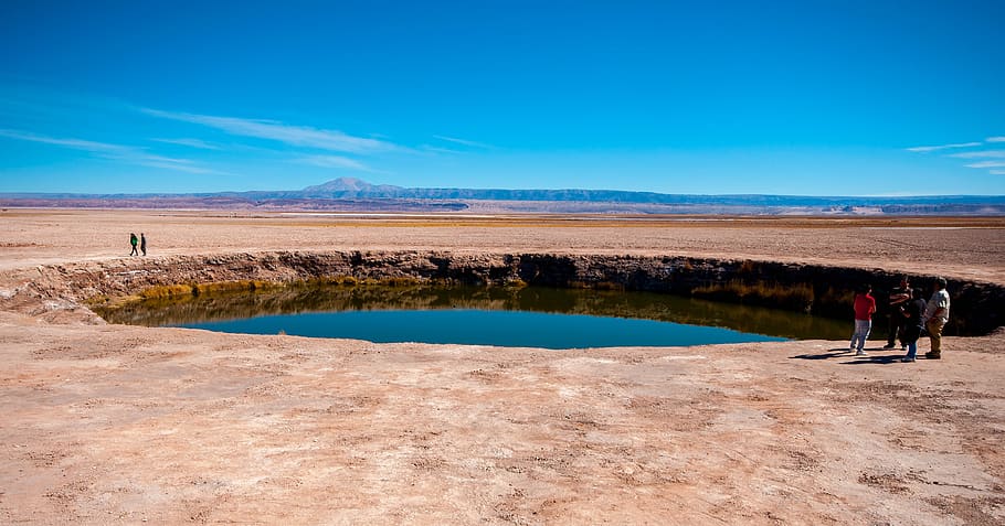 socaire, desert, chile, scenics - nature, sky, water, blue HD wallpaper