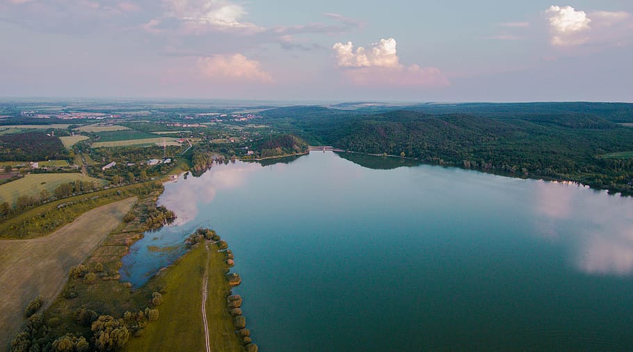 forest, home, fly, drone, unspalsh, lake, hungary, sun, sunset HD wallpaper