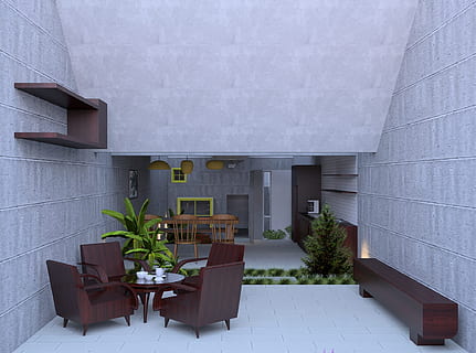 Brown Wooden Bench Near Wall, apartment, architectural design HD wallpaper