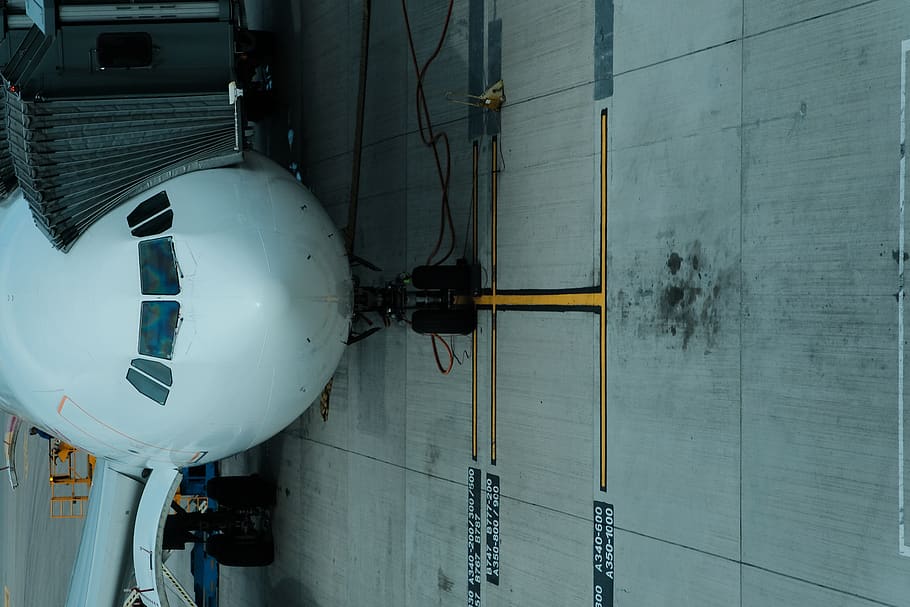 white air bus, airport, aircraft, airfield, transportation, vehicle HD wallpaper
