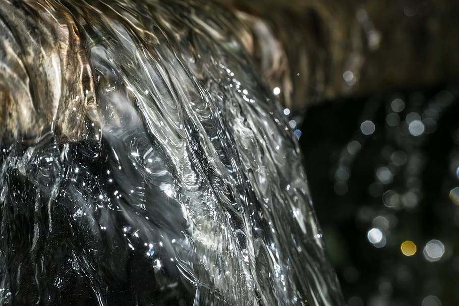 water, waterfall, flow, stream, bach, mood, splash, bokeh, aperture stain HD wallpaper