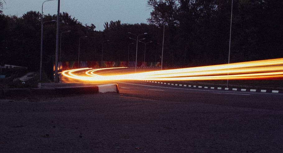 road, light, way, highway, transportation, vehicle, train, flare HD wallpaper