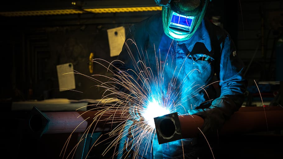 welder, flame, technology, metal work, working, blurred motion HD wallpaper