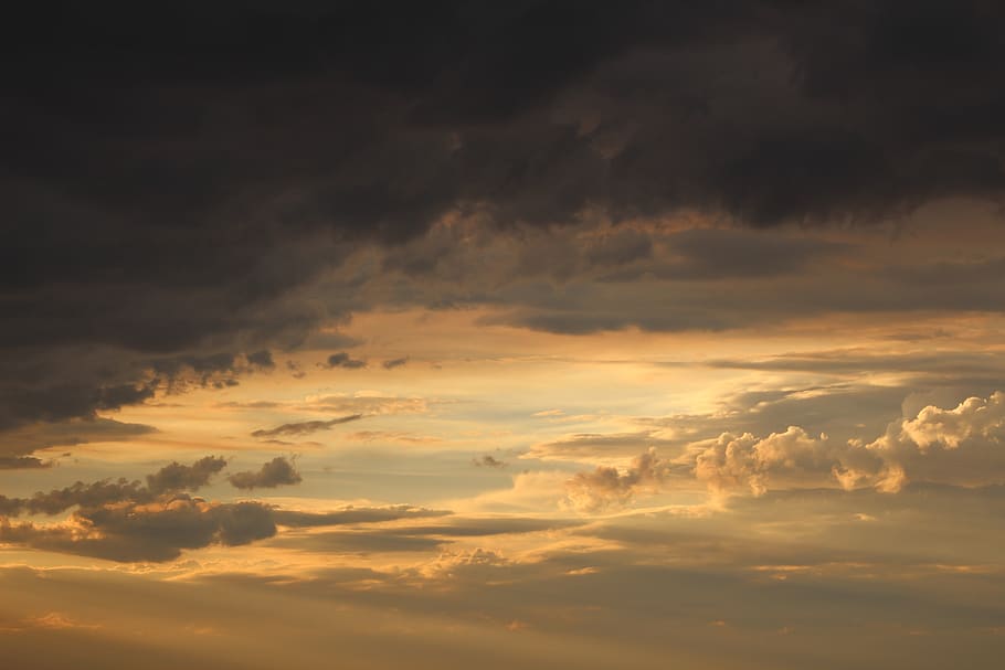 yellow, gray, sky, cloud - sky, beauty in nature, scenics - nature HD wallpaper