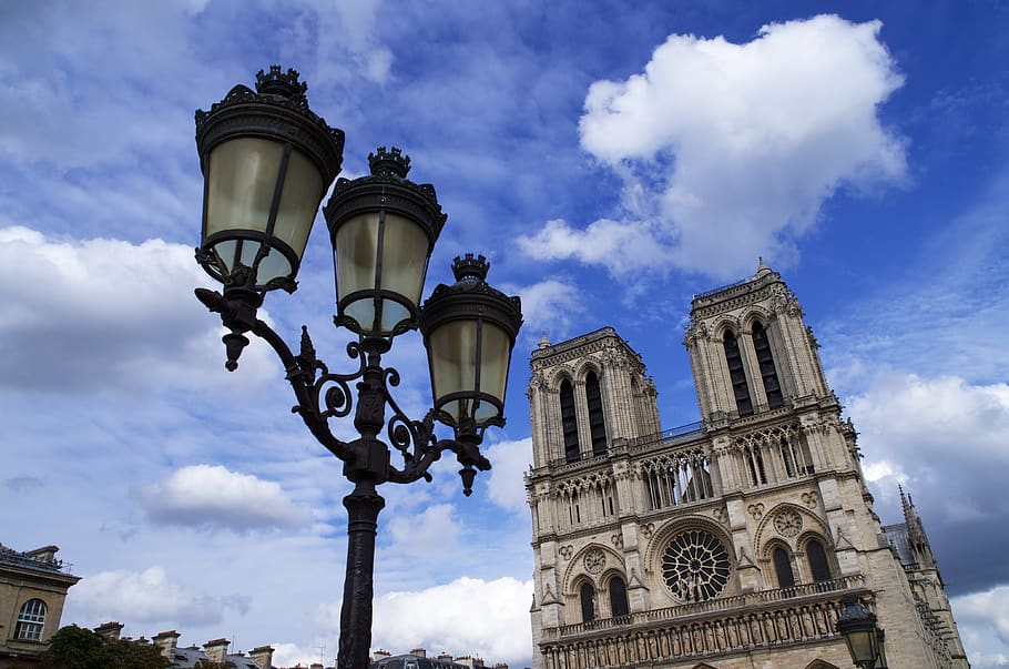 france, paris, notre dame de paris, cloud - sky, architecture, HD wallpaper