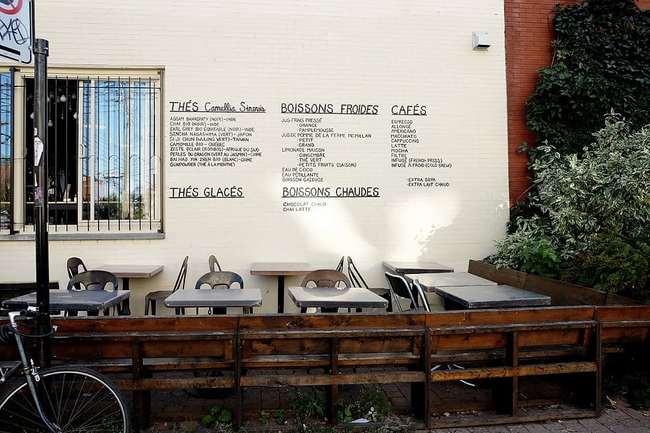 resturant, bar, tables, wall, menu, dishes, food, text, seat HD wallpaper
