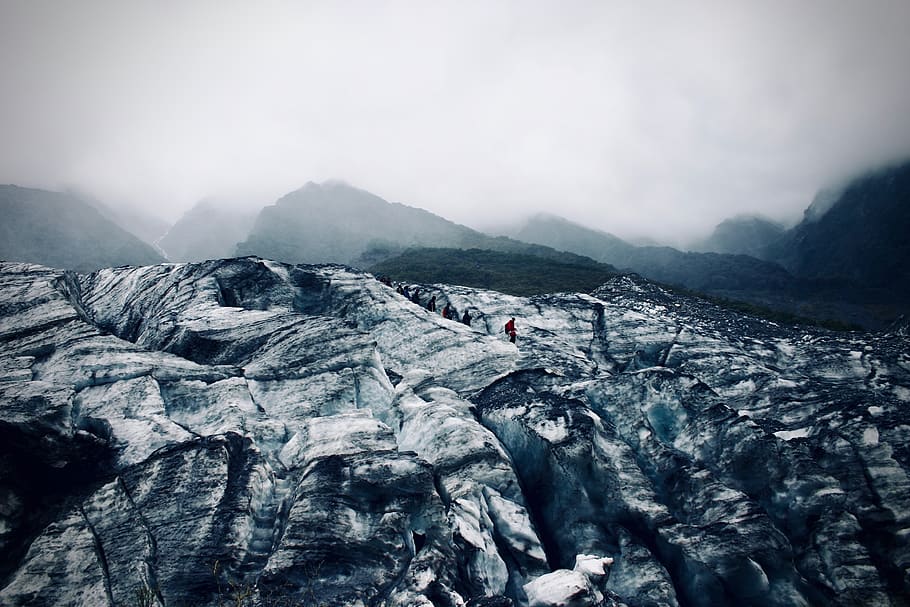 white and black mountains, ice, glacier, nature, outdoors, snow HD wallpaper