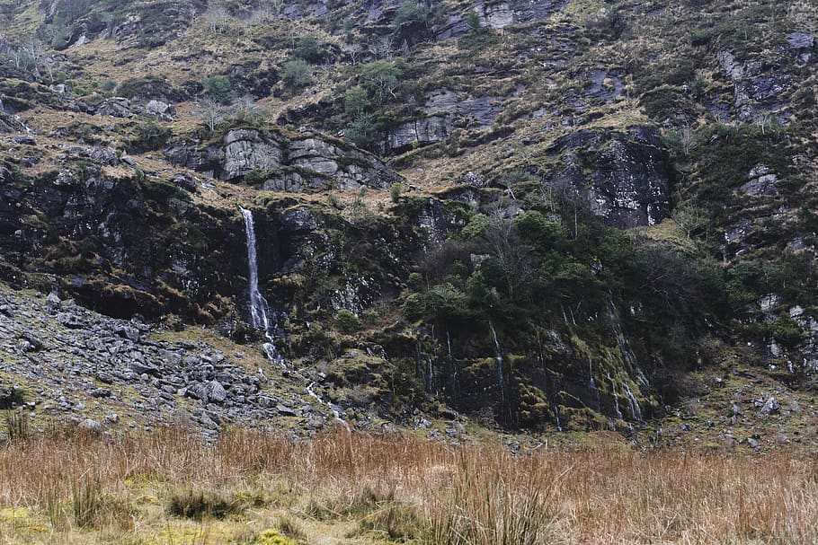 ireland, gap of dunloe, rocks, waterfall, rough, flow, nature, HD wallpaper