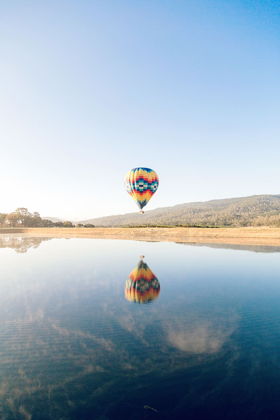 flying, green, blue, sky, balloon, napa, nature, landscape HD wallpaper