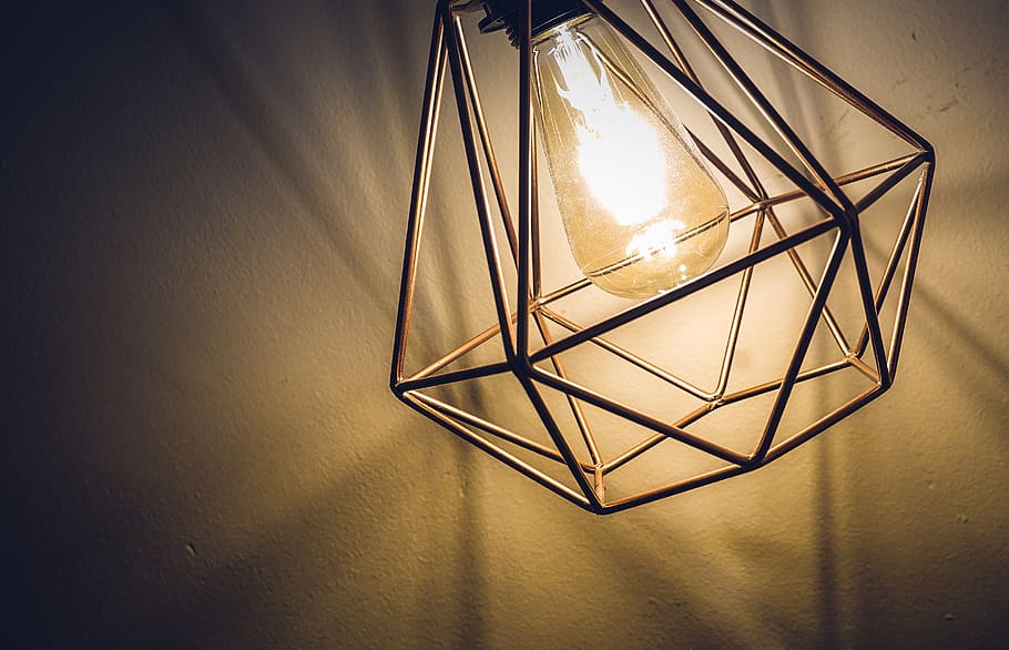Stainless Steel Lamp, bright, bulb, design, electricity, fortnum HD wallpaper