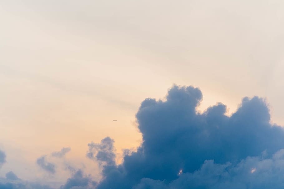 grey clouds, nature, outdoors, weather, sky, cumulus, azure sky HD wallpaper