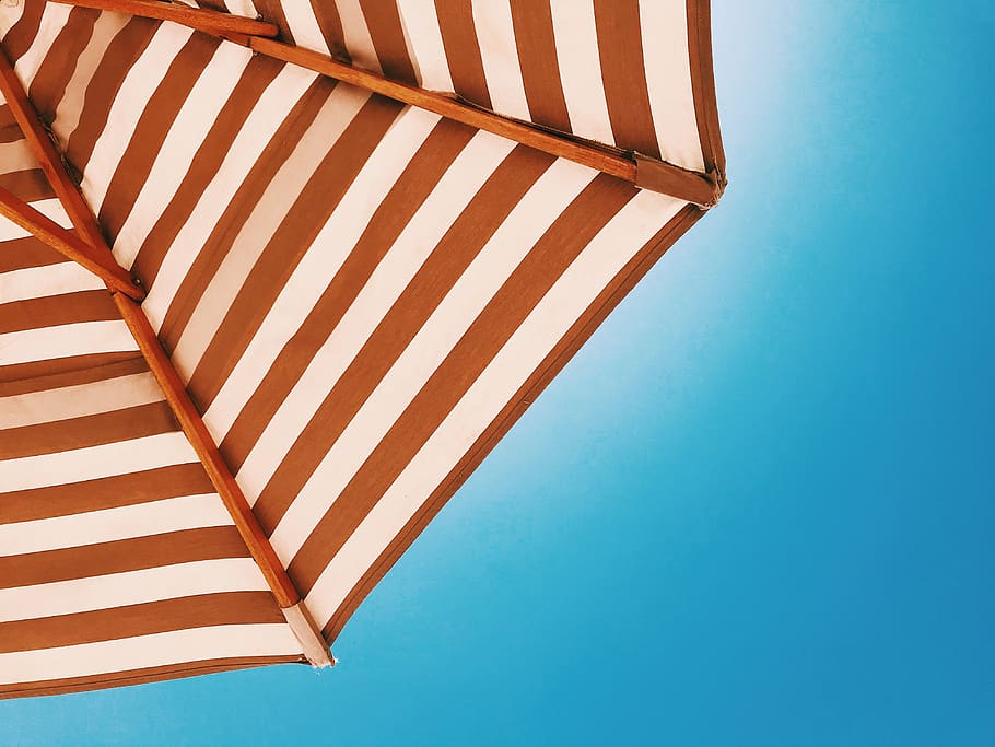 mexico, los cabos, blue, sky, stripes, brown, white, beach HD wallpaper