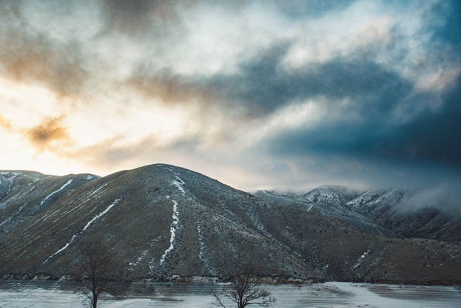 Photo of Mountain Under Clouds, branches, cloudy, environment HD wallpaper