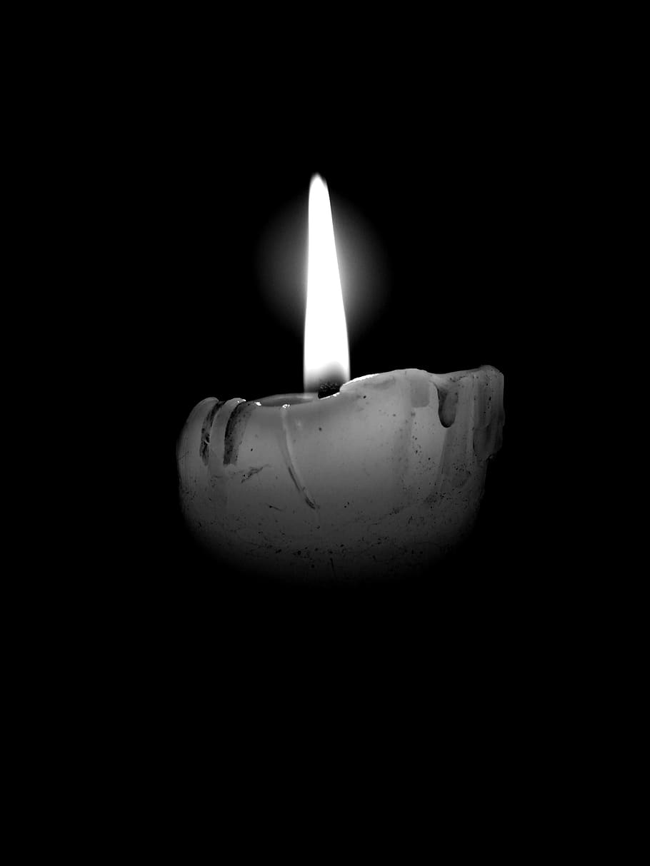 candle, flame, black background, sailing, candlelight, burning HD wallpaper