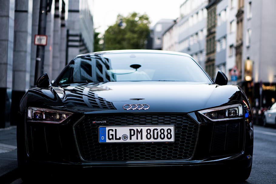 black Audi TT Quattro, sports car, germany, vehicle, transportation HD wallpaper