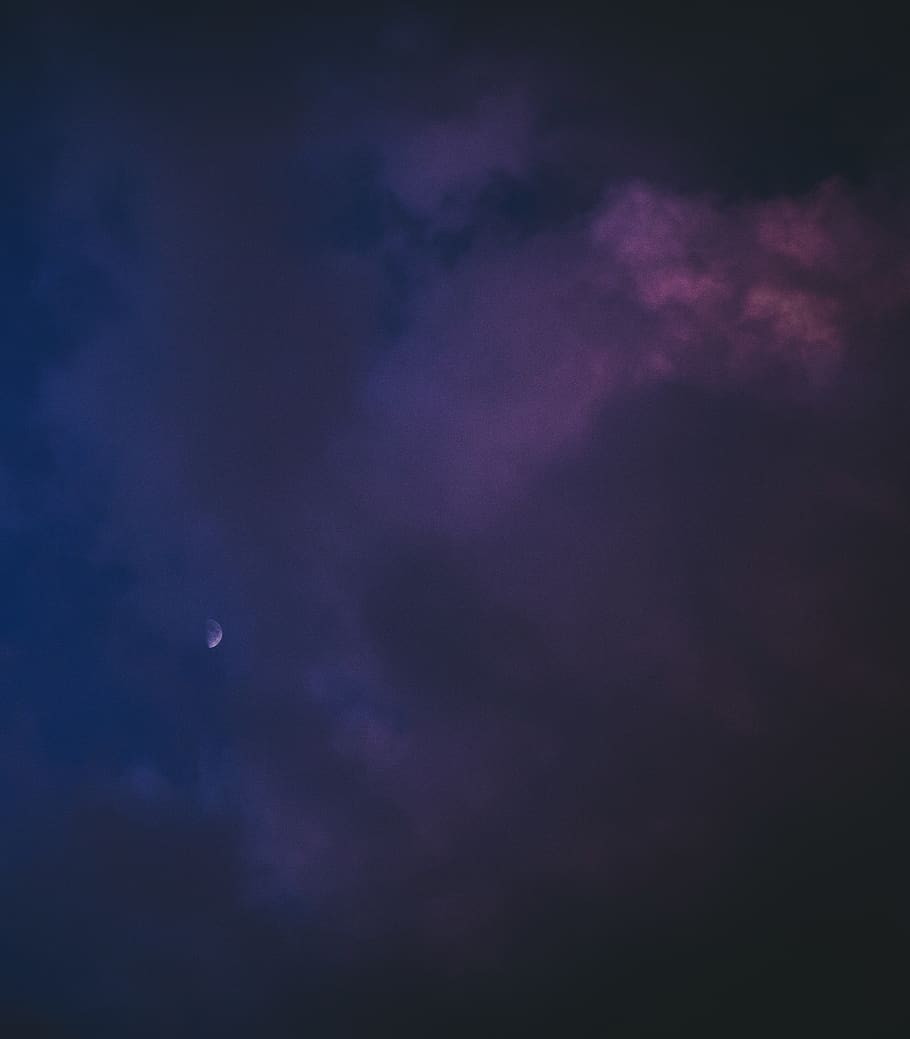 moon covered by clouds, nature, outdoors, weather, night, light HD wallpaper