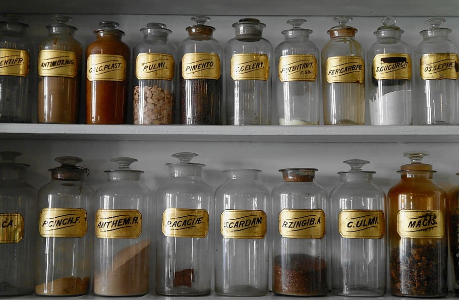 container, shelf, bottle, healthcare and medicine, variation HD wallpaper
