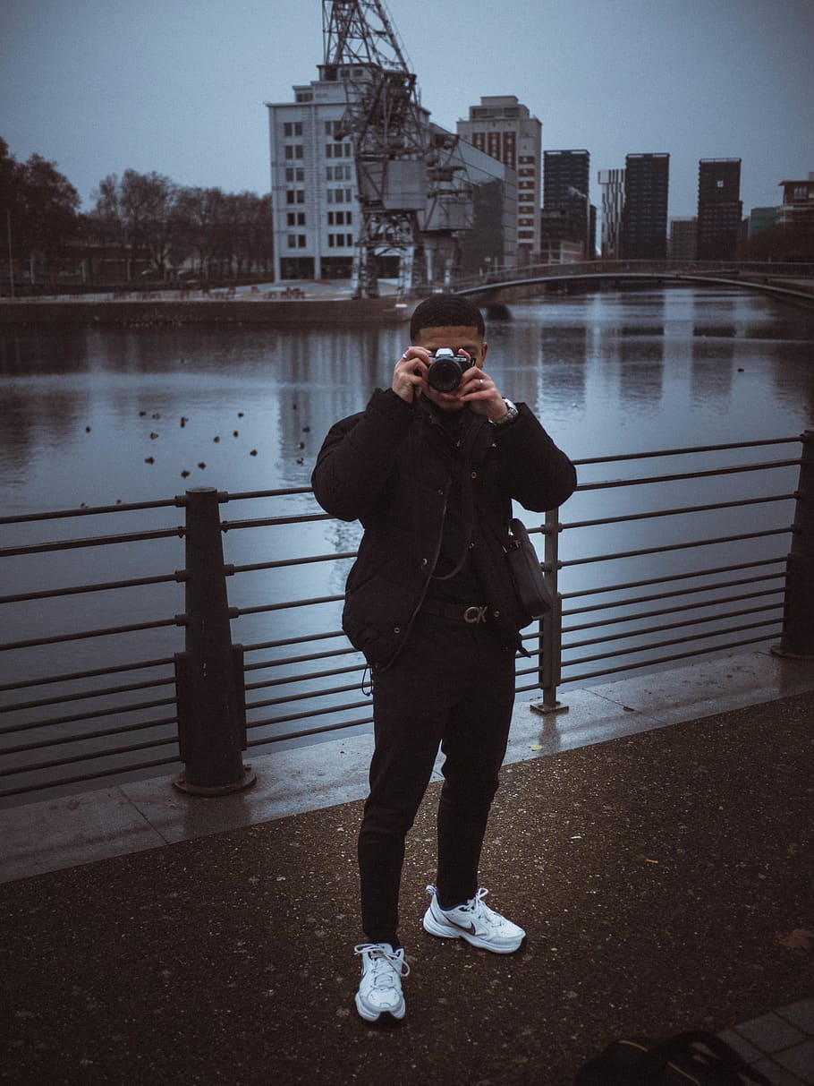 man taking photo, footwear, clothing, shoe, apparel, human, person HD wallpaper