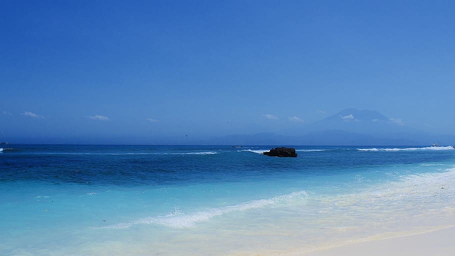 blue ocean photography, nature, sea, outdoors, water, land, shoreline HD wallpaper