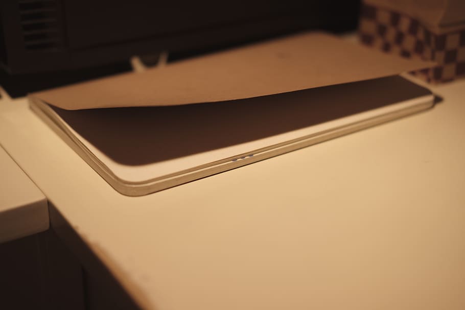 notebook, desk, work, paper, table, office, business, workspace HD wallpaper