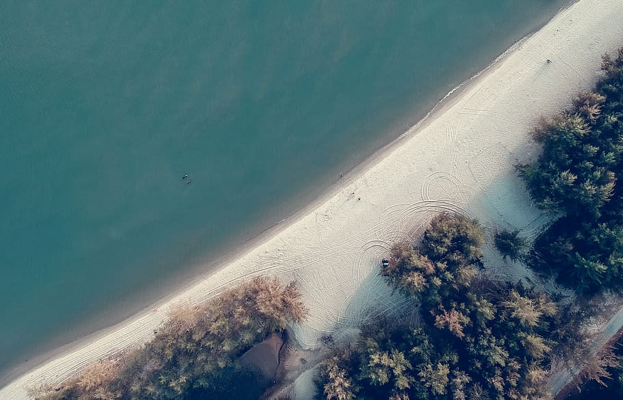 Beach Shore, daylight, high angle shot, landscape, ocean, scenic HD wallpaper