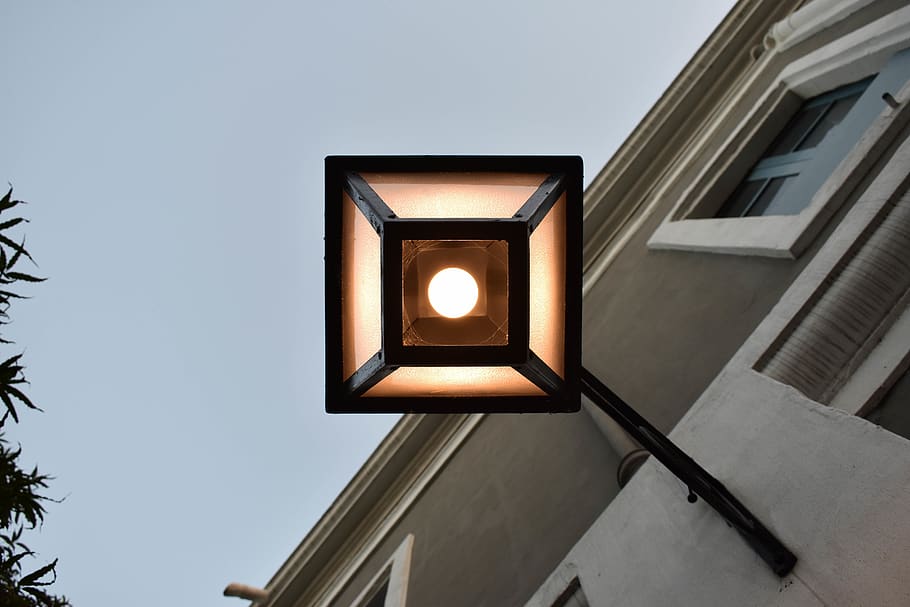lamp, light, geometry, window, nikon, building, symmetry, low angle view HD wallpaper