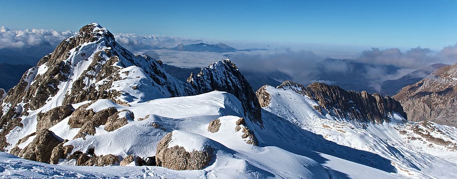 russia, krasnodar krai, alpinism, mountaineering, slope, fisht, HD wallpaper