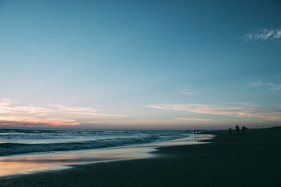 france, biscarrosse, water, sea, sky, beach, scenics - nature HD wallpaper