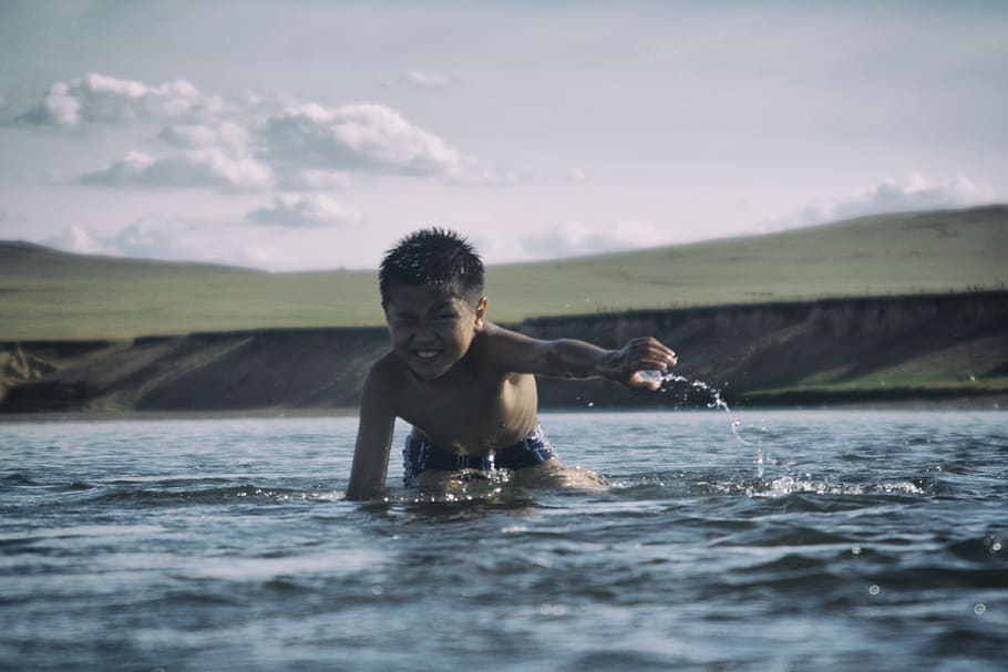 mongolia, ulaanbaatar, water, one person, shirtless, real people HD wallpaper