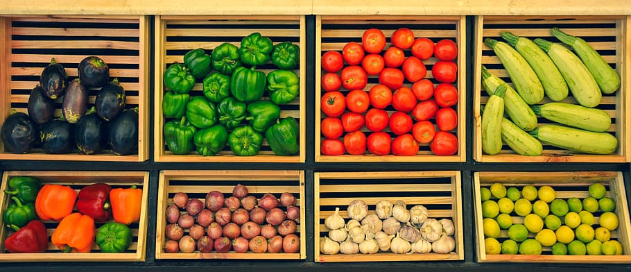 vegetables, tomato, cucumber, fresh, eat, food, cooking, capsicum HD wallpaper
