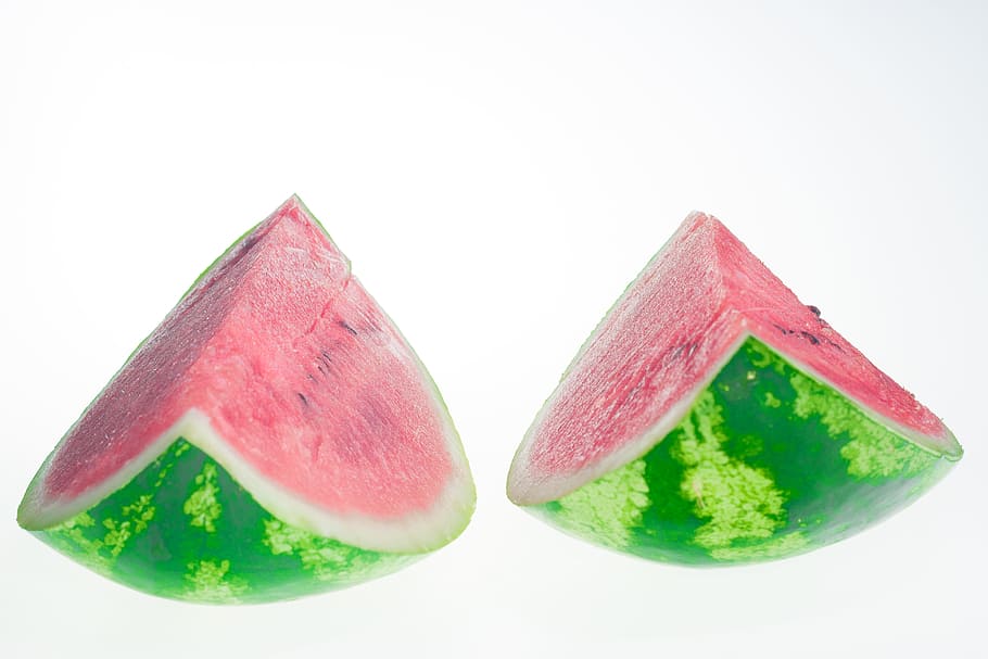 watermelon, slice, isolated, white, dietfood, red, healthyfood HD wallpaper