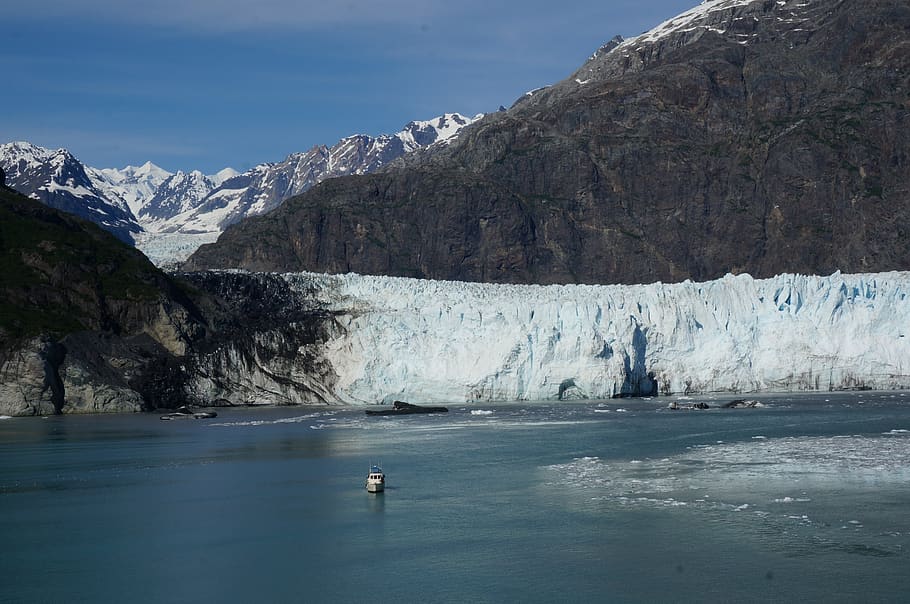 alaska, glacier, cruise, sea, ice, mountains, ocean, cold, cold temperature, HD wallpaper