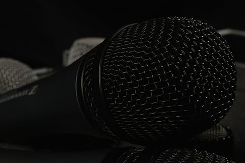 Close Up Photo of Black Microphone, close-up, device, macro, microphones HD wallpaper