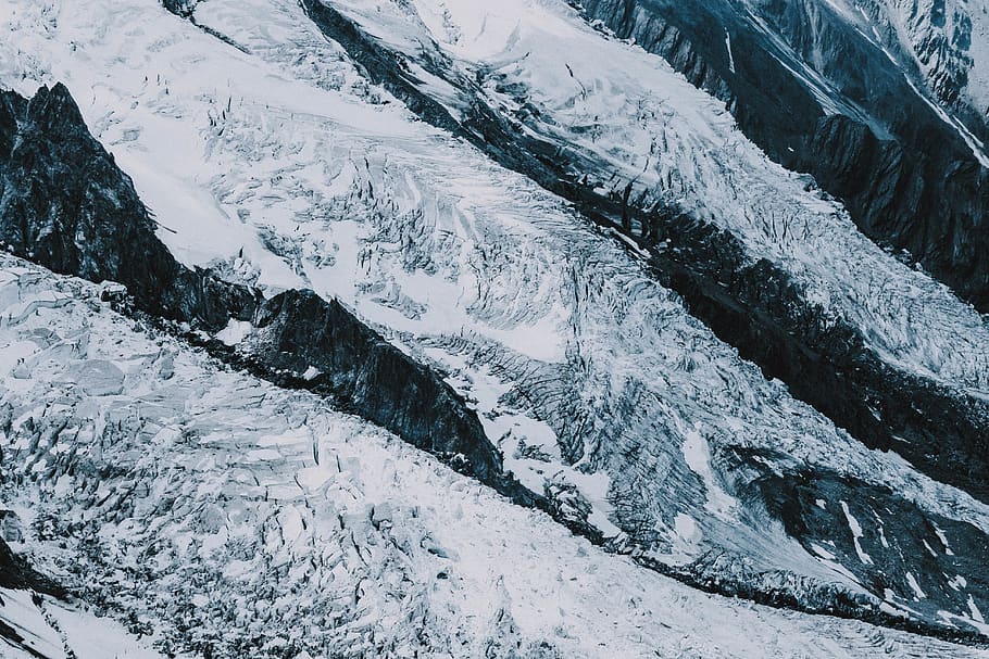 mountain covered with snow, glacier, ice, nature, outdoors, mont blanc HD wallpaper